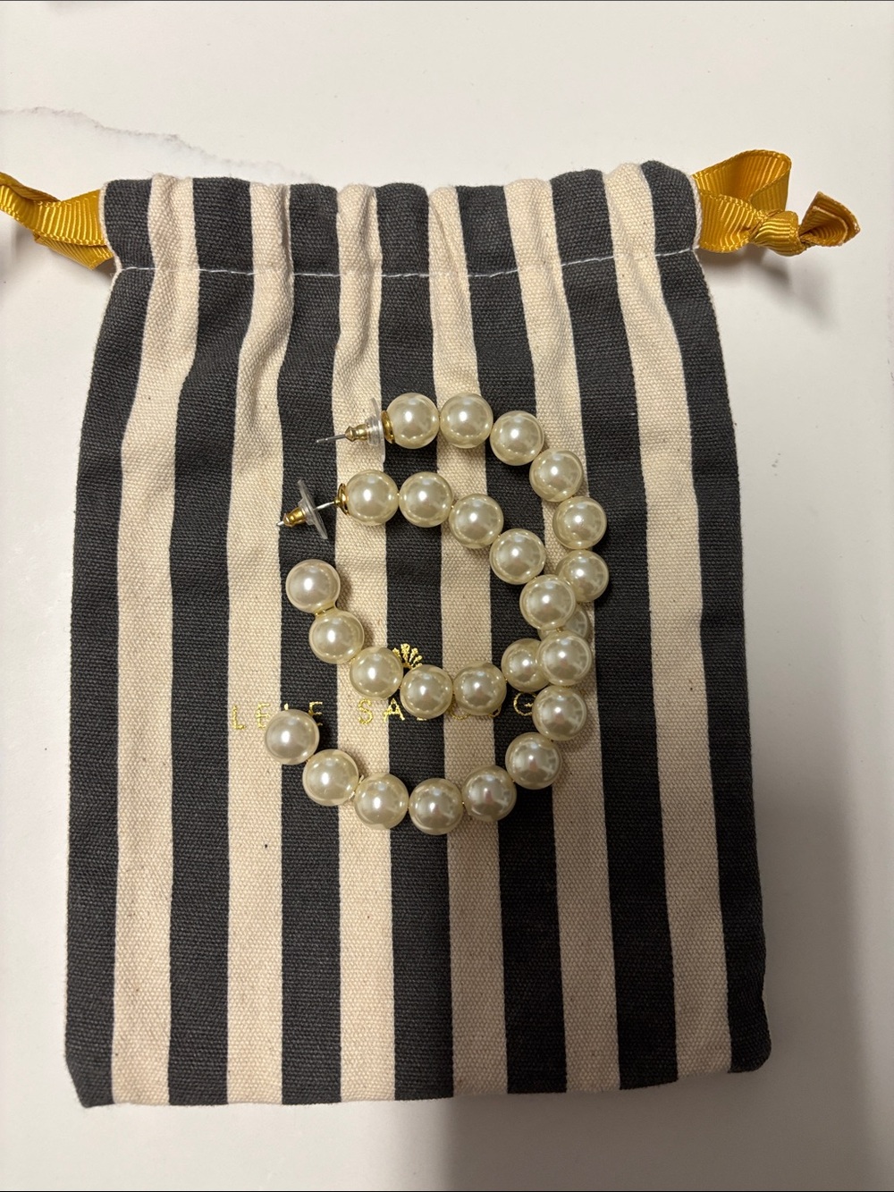 Lele sadoughi pearl stardust pearl hoop earrings
